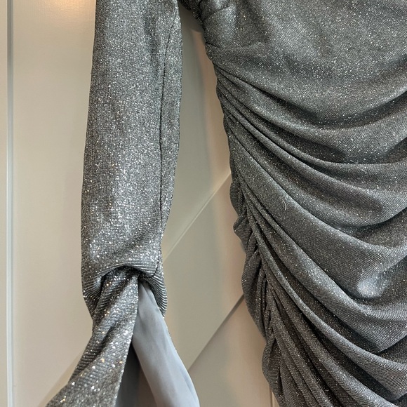 HOUSE OF CB silver holographic giorgiana dress - Picture 3 of 7